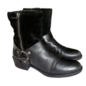 Franco Sarto Benton Harness Boots Womens Size 9M Moto Biker Chick Goth Alt
